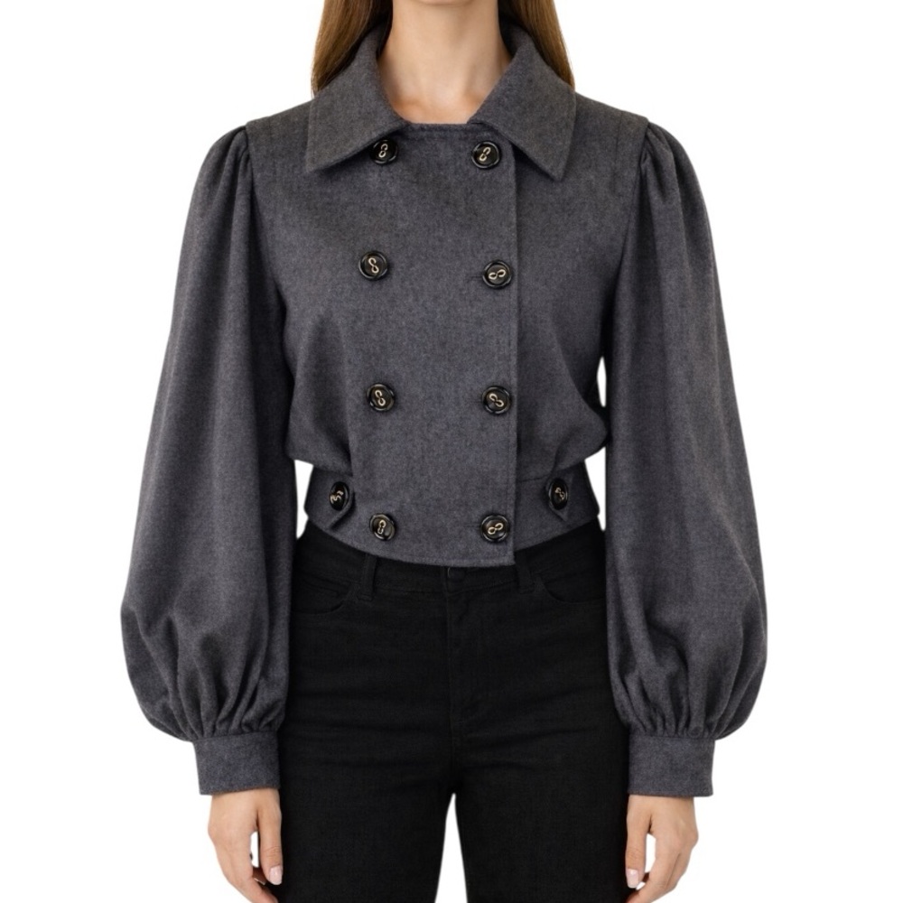 Dolce & Gabbana Gray Soft Balloon Sleeve Jacket 36 XS - Picture 4 of 16